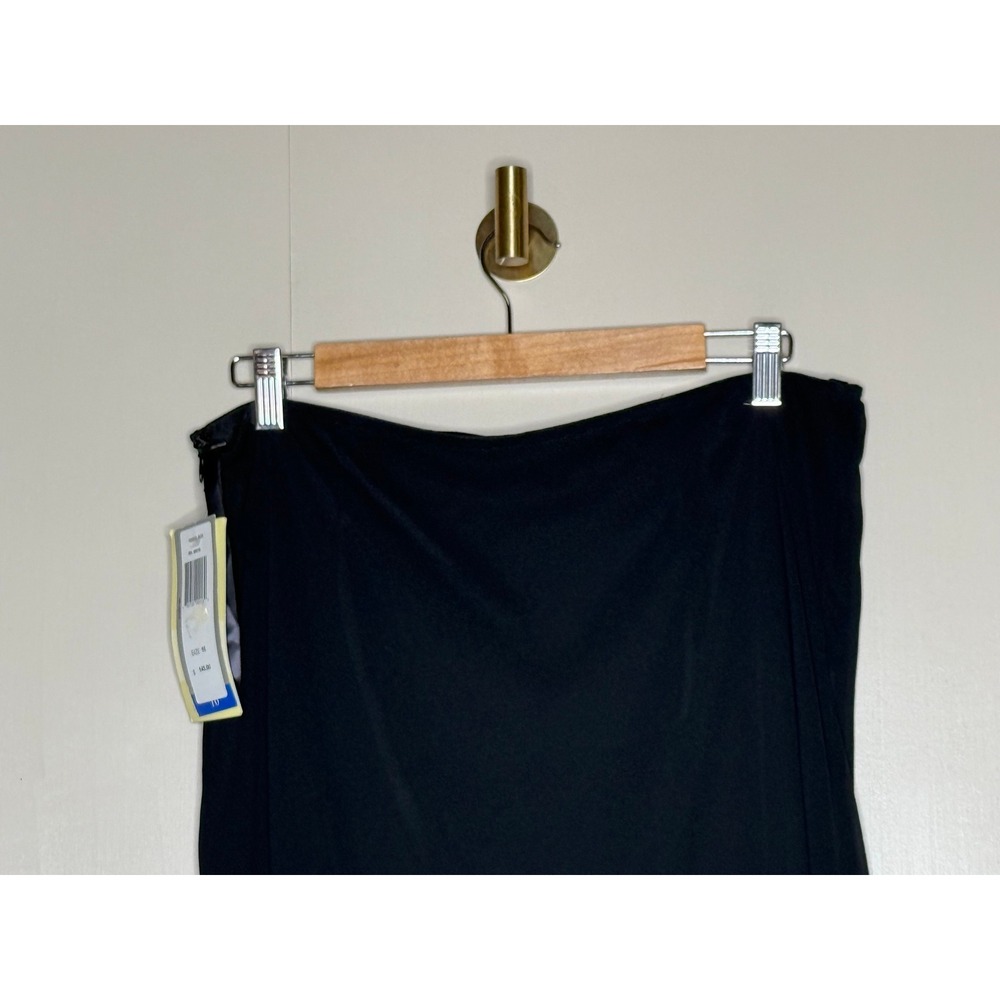 Patra Black High Low Ruffle Midi Skirt Satin Trim Size 16 NWT Evening Formal - Picture 6 of 8